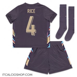 Inghilterra Declan Rice #4 Seconda Maglia Bambino Europei 2024 Manica Corta (+ Pantaloni corti)